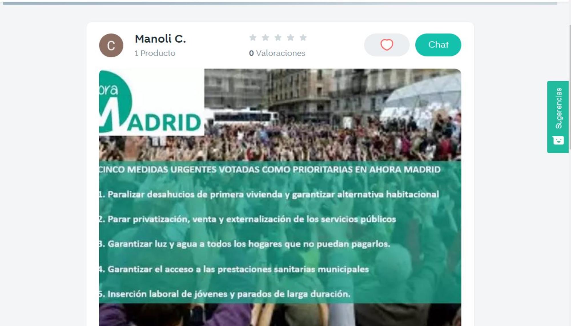Wallapop Carmena Ahora Madrid
